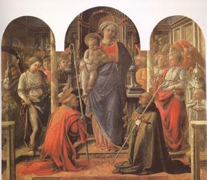 Fra Filippo Lippi Virgin and Child Surrounded by Angels with (mk05) Germany oil painting art